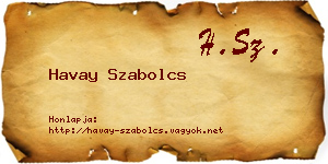 Havay Szabolcs névjegykártya